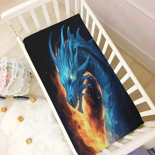 Jihqo Fire Dragon Crib Sheets Pack N Play Set
