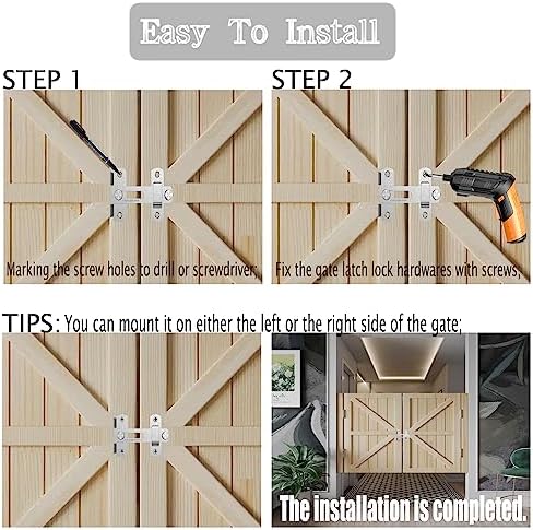 ZEECER 4-Pack Stainless Steel Gate Latch Locks