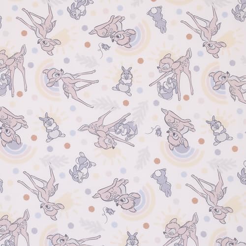 Disney Bambi Tan Gray White Crib Sheet