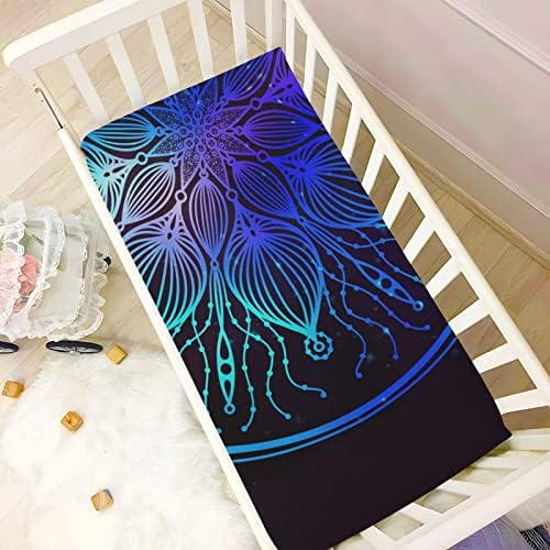 ALAZA Blue Mandala Lotus Crib Sheets for Boys Girls Toddler