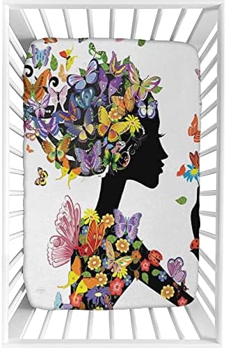 XISUNYA Decorative Crib Sheet Set 28x52x8 Butterfly Flower Print