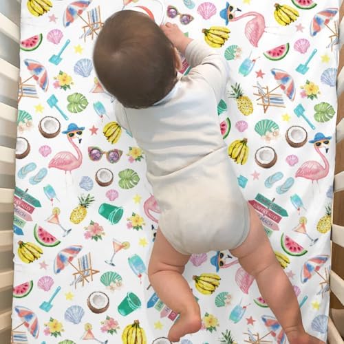 Flamingo Tropical Baby Crib Sheets 2 Pack 52x28