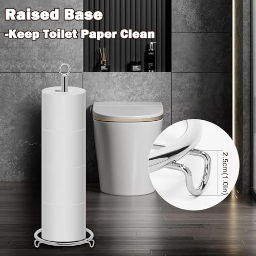 Siyzda Chrome Metal Toilet Paper Holder Stand 1