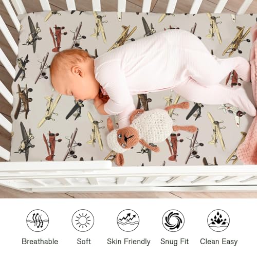 KASTLEE Vintage Airplane Crib Sheets 52x28