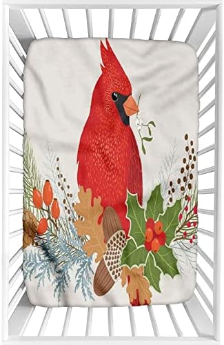 XISUNYA Red Bird Crib Sheet Set 28x52x8 Microfiber Baby Sheet