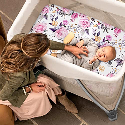 Pea Pod Pack N Play Sheets for Baby Girls 2 Pack