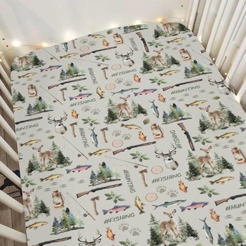 ZoUbqchY Baby Crib Sheets with Deer Paws Pattern