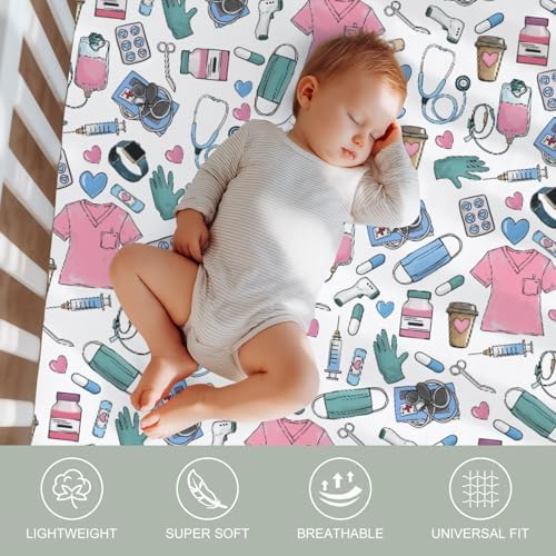 Pink Blue Nursing Crib Sheets 2 Pack