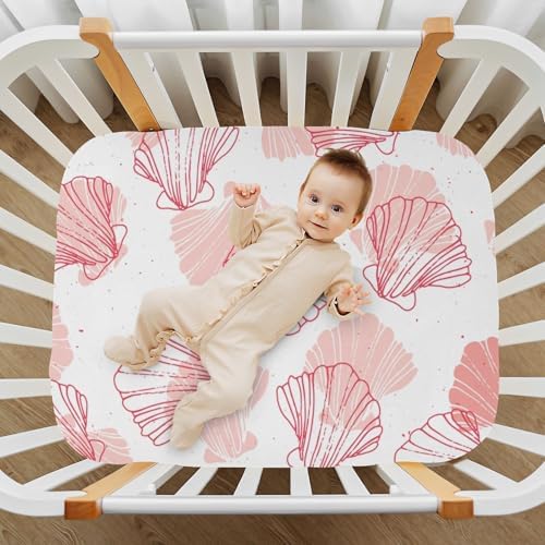 Kigai Coral Seashell Crib Sheets 28x52x9 Inches