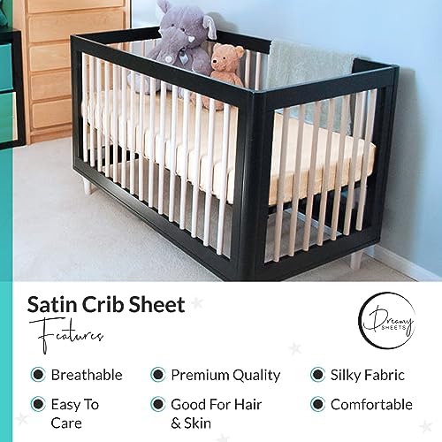Dreamy Sheets Baby Crib Mattress Sheet - Silky Breathable Beige