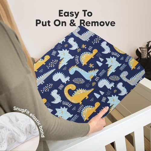 Aisawate 2 Pack Navy Dinosaur Crib Sheets
