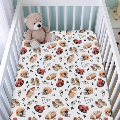 KASTLEE Watercolor American Football Crib Sheets 52x28