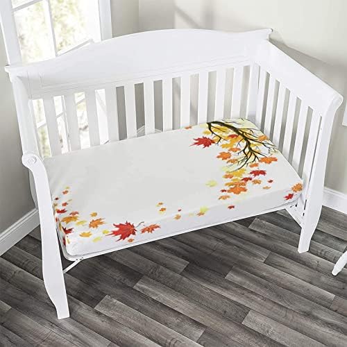 XISUNYA Autumn Maple Leaves Crib Sheet Set