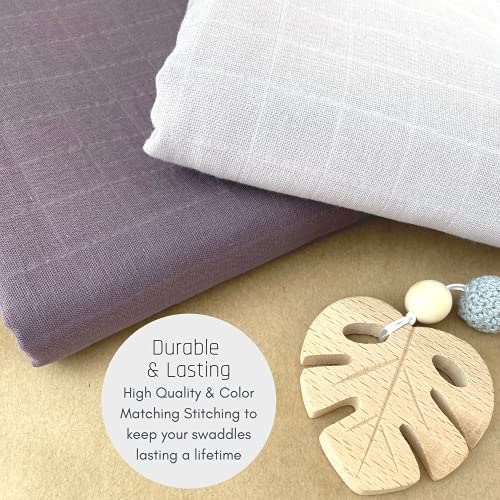 MOZAH Organic Muslin Swaddle Blankets 2 Pack