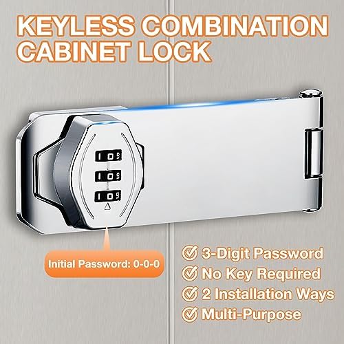 KOVOSCH 2 Pack Cabinet Combination Hasp Locks