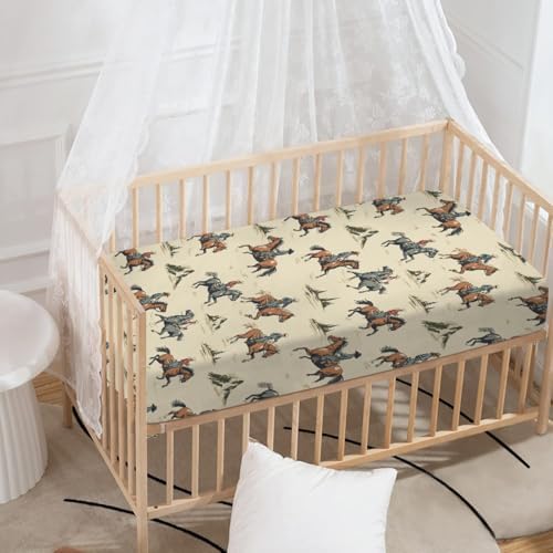 Pynnlts Western Cowboy Crib Sheet 52x28in
