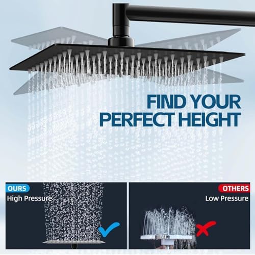 Nottia 10 Inch Rain Shower Head with Handheld Combo and Extension Arm