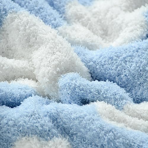 JOOJA Soft Knitted Baby Cloud Blanket 30x40 Inches Blue