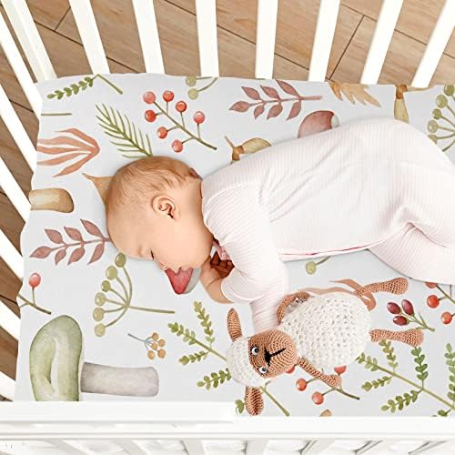 Kigai Mushroom Twig Crib Sheet for Girls and Boys
