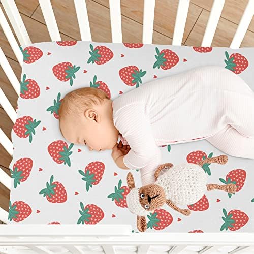 SDMKA Hearts and Strawberry Crib Sheets for Boys Girls 1