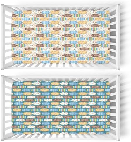 Colorful Hawaiian Surfboard Crib Sheets 2 Pack