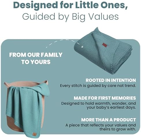 Little Dedi 100 Organic Cotton Swaddling Blanket - Smoke Blue 30x40
