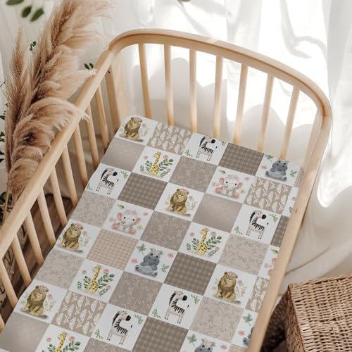 Boho Safari Animals Crib Sheets for Boy Girl 52x28inch