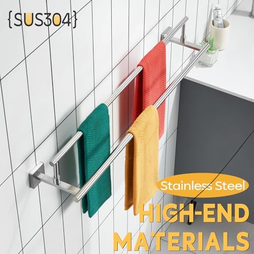 KOKOSIRI 32-Inch Double Towel Bar Brushed Nickel