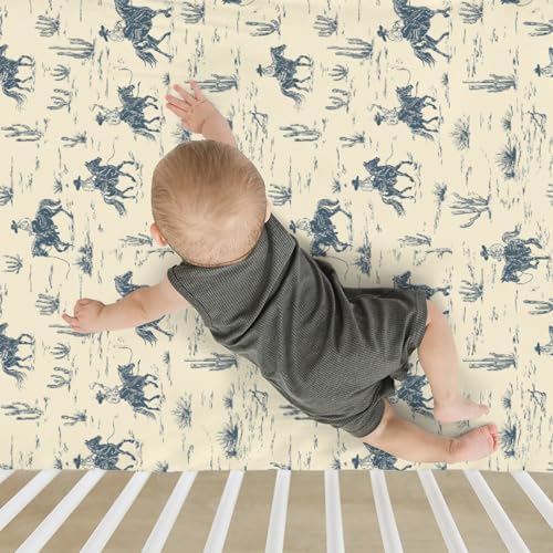 Vintage Western Cowboy Crib Sheets 28x52