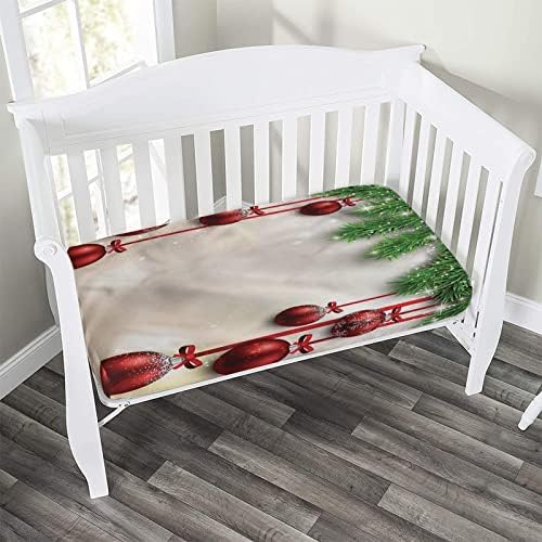 XISUNYA Red Balls Ribbons Print Crib Sheet Set 1