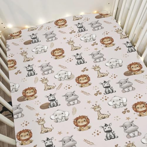 African Safari Animals Crib Sheets for Boy Girl 52x28