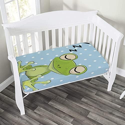 XISUNYA Decorative Crib Sheet Set 28x52x8 Sleeping Prince Frog Print