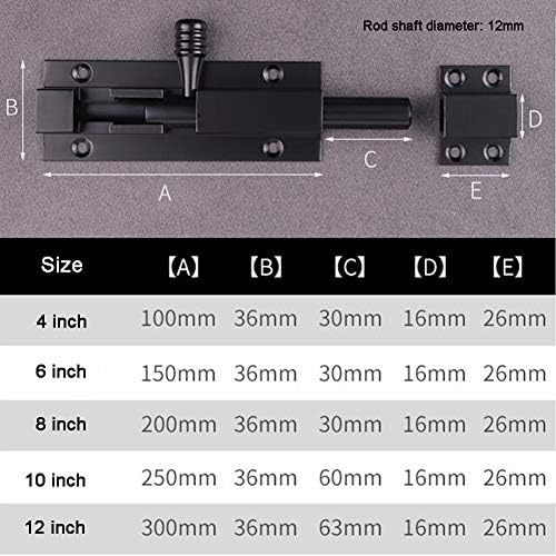 VOIV Black Solid Slide Bolt Latch 2 Pcs