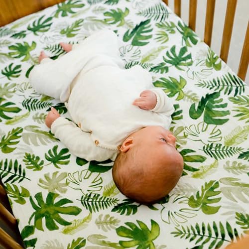 Little Unicorn Premium Crib Sheet Tropical Leaf