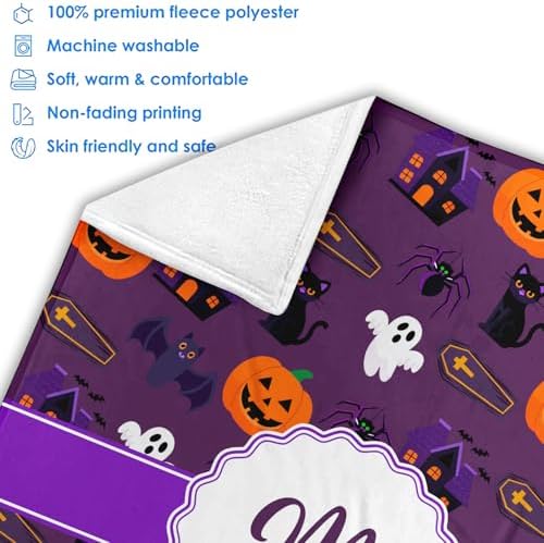 Zocoshi Halloween Baby Blanket with Custom Name 1