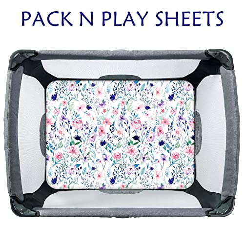 Pea Pod Pack N Play Sheets for Baby Girls 2 Pack
