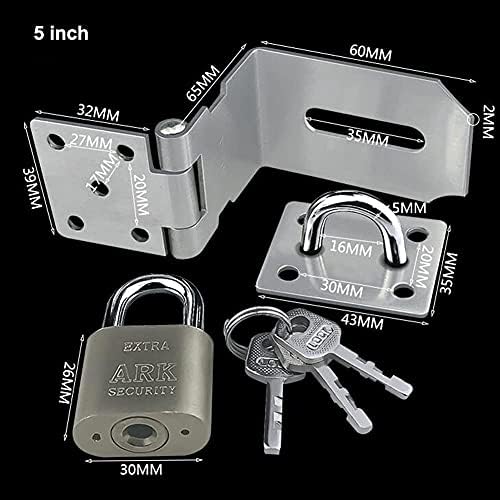 SHAUNI Heavy Duty Slide Bolt Door Lock Hasp with Lock Button