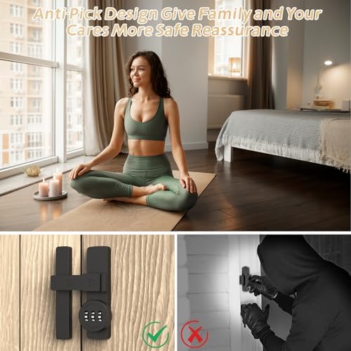 Letsakho 3-Digit Barn Door Lock with Password High Security Latch