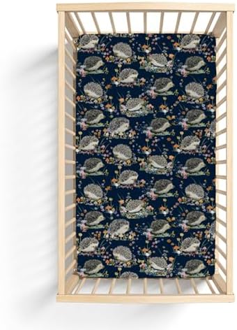 Happy Hedgehogs Cartoon Crib Sheets 28x52