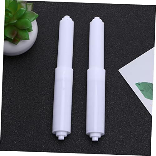 VILLCASE 2 Pack White Plastic Toilet Paper Holders Easy Install Spring Loaded Replacement