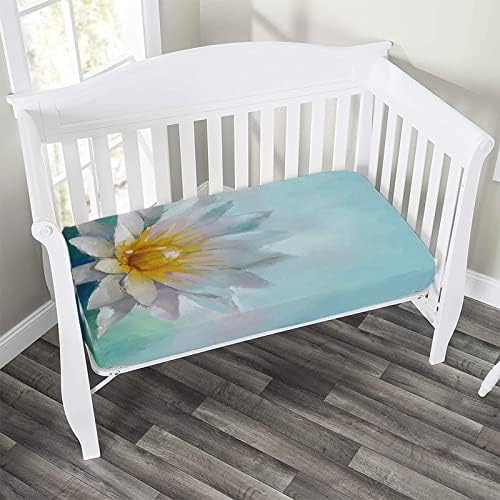 XISUNYA Decorative Crib Sheet Set 28x52 White Blue