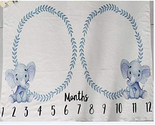 Citihomy Baby Milestone Blanket with Elephant Wreath