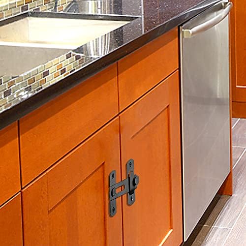 Kindoodos Barn Door Latch Lock Black Stainless Steel 1
