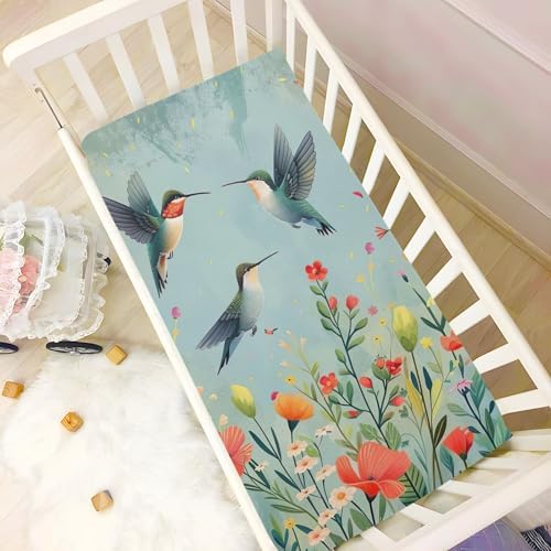 Jihqo Hummingbirds Wildflowers Crib Sheets Pack N Play