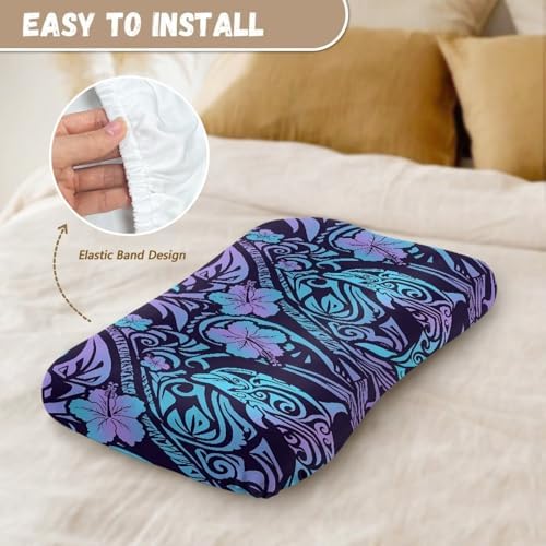 Daulesho Hibiscus Dolphin Crib Sheet Breathable Soft Blue Purple Gradient Tribal Swirl