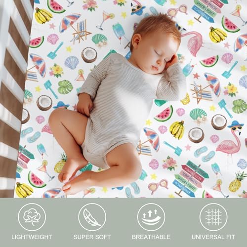 Flamingo Tropical Baby Crib Sheets 2 Pack 52x28