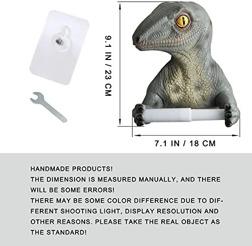 Banllis Dinosaur Toilet Paper Holder - No Drilling Durable Resin 65 Inch