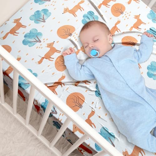 Dormlony Stretchy Fitted Crib Sheets 4 Pack Animals