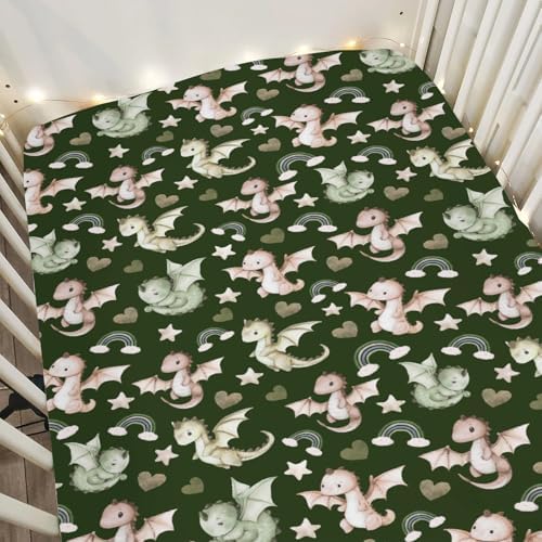Fairytale Dragon Baby Crib Sheets 52x28 Snug Fitted