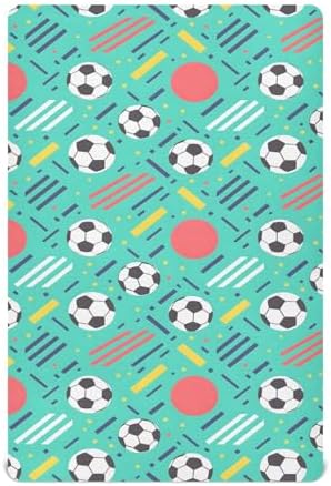 MNSRUU Crib Sheets for Boys Girls with Soccer Balls Design